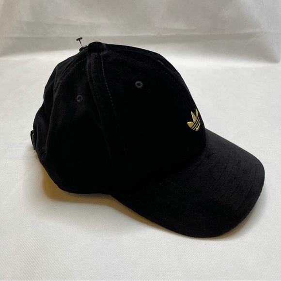 Adidas Black Suede Black Hat with Gold Emblem